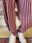 The Sunday Morning Stripe Twist Pant Burgundy Blush